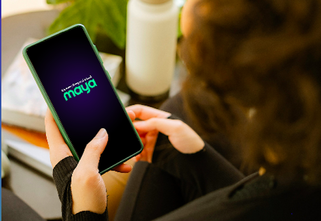 A mobile phone with Maya app