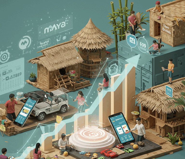Caricature showing Maya continuing its stellar growth as leading fintech ecosystem in PH