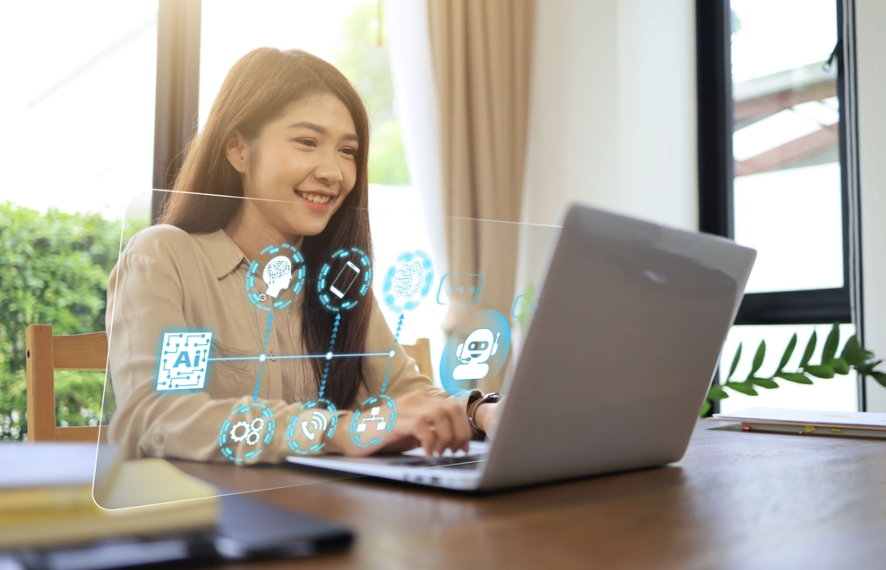 A female seller using AI tools derived from e-commerce giant Lazada's playbook