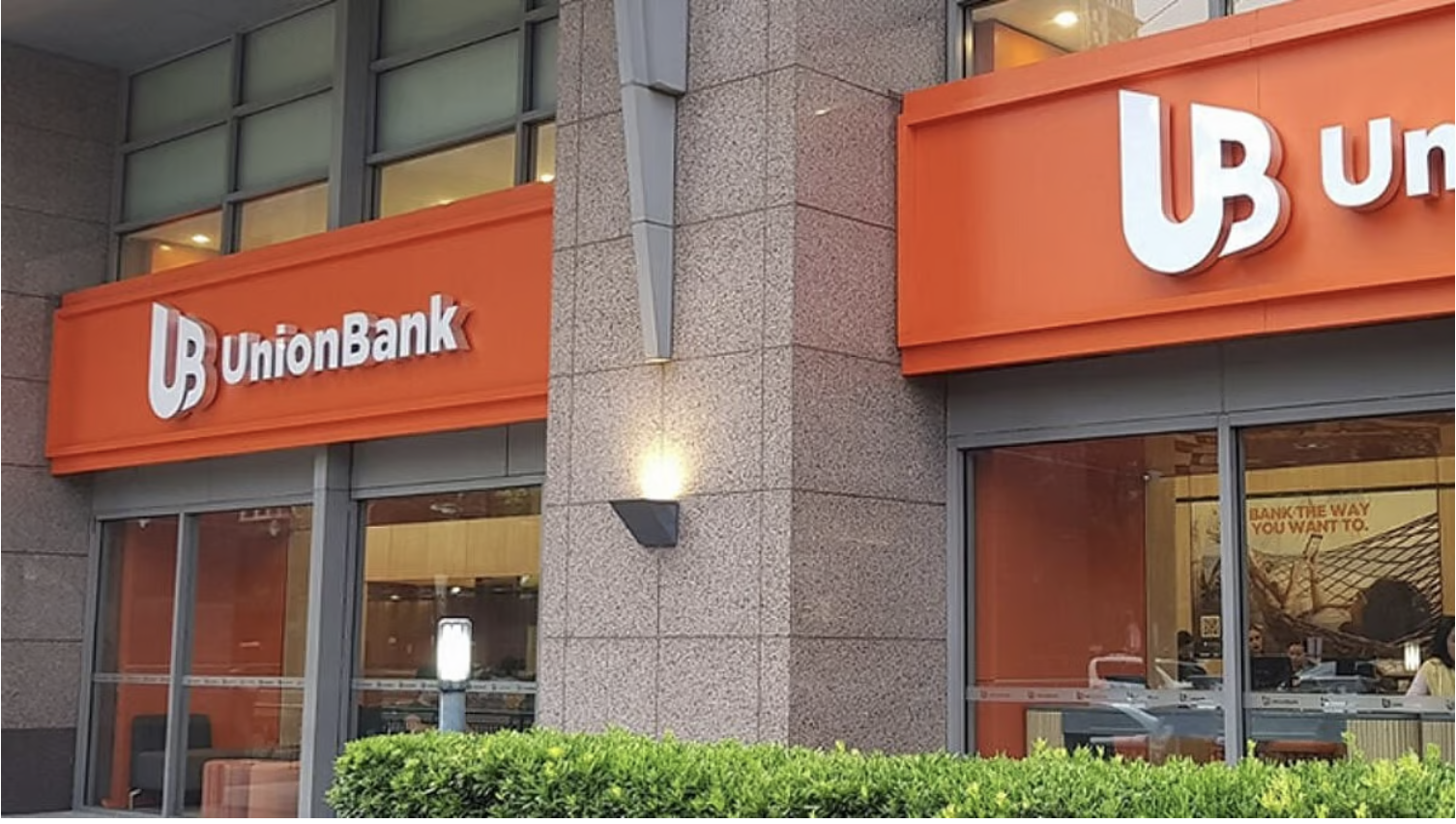 Facade shot of a Union Bank branch in Manila