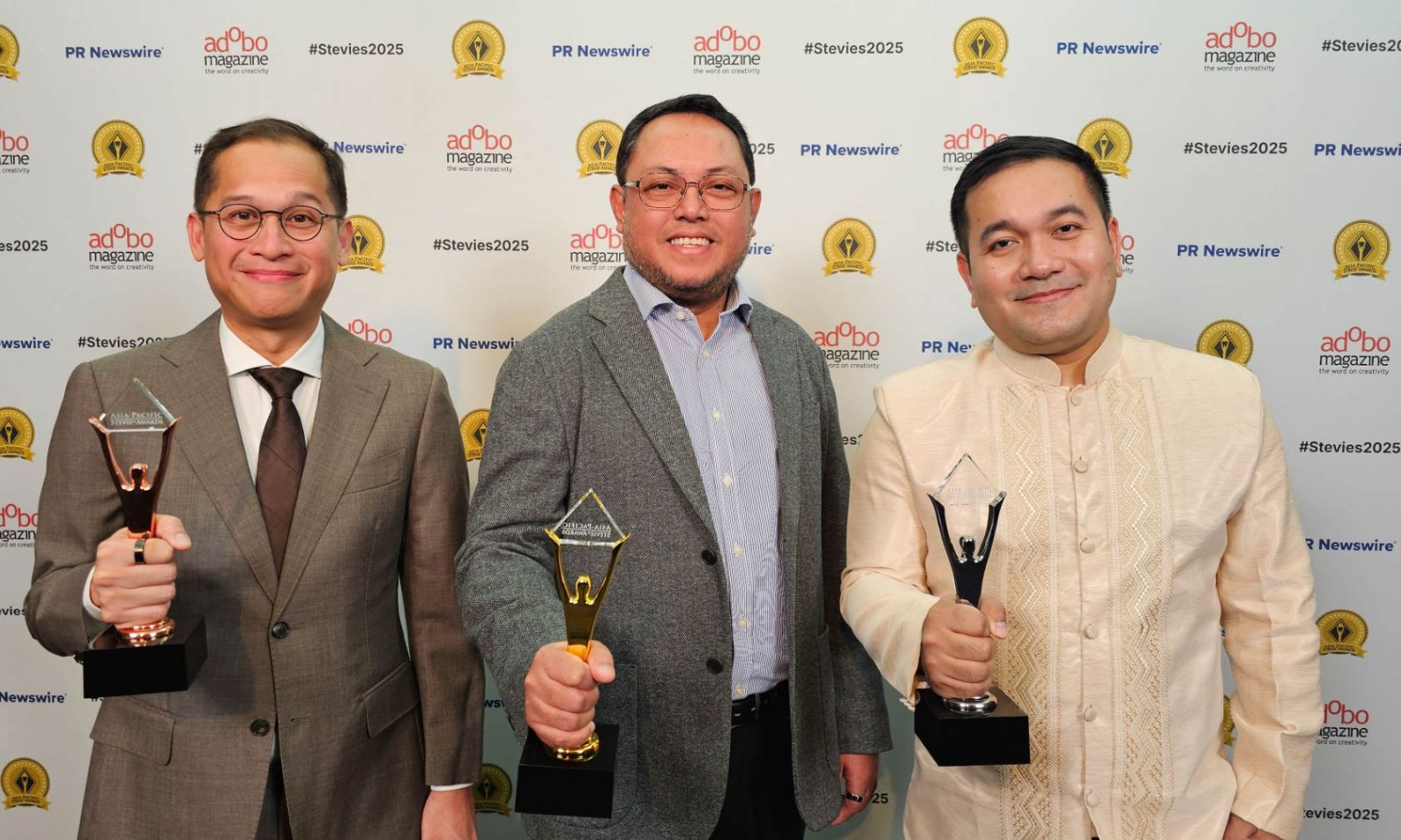 Executives of Palawan Group strike a pose as PGC garners global recognition at the 2025 Asia-Pacific Stevie Awards, securing 7 awards