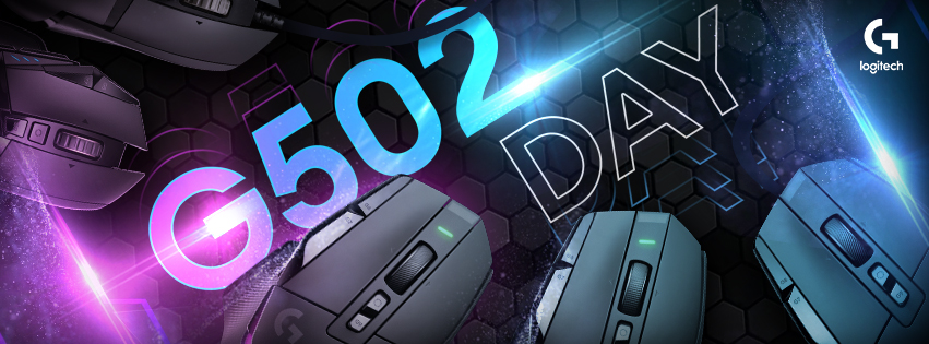 Poster inviting readers to celebrate G502 Day with Logitech G