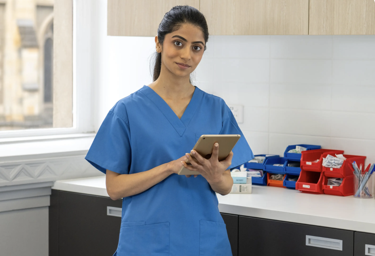 A nurse set to take the OET test, which aims to empower healthcare workers in the digital age