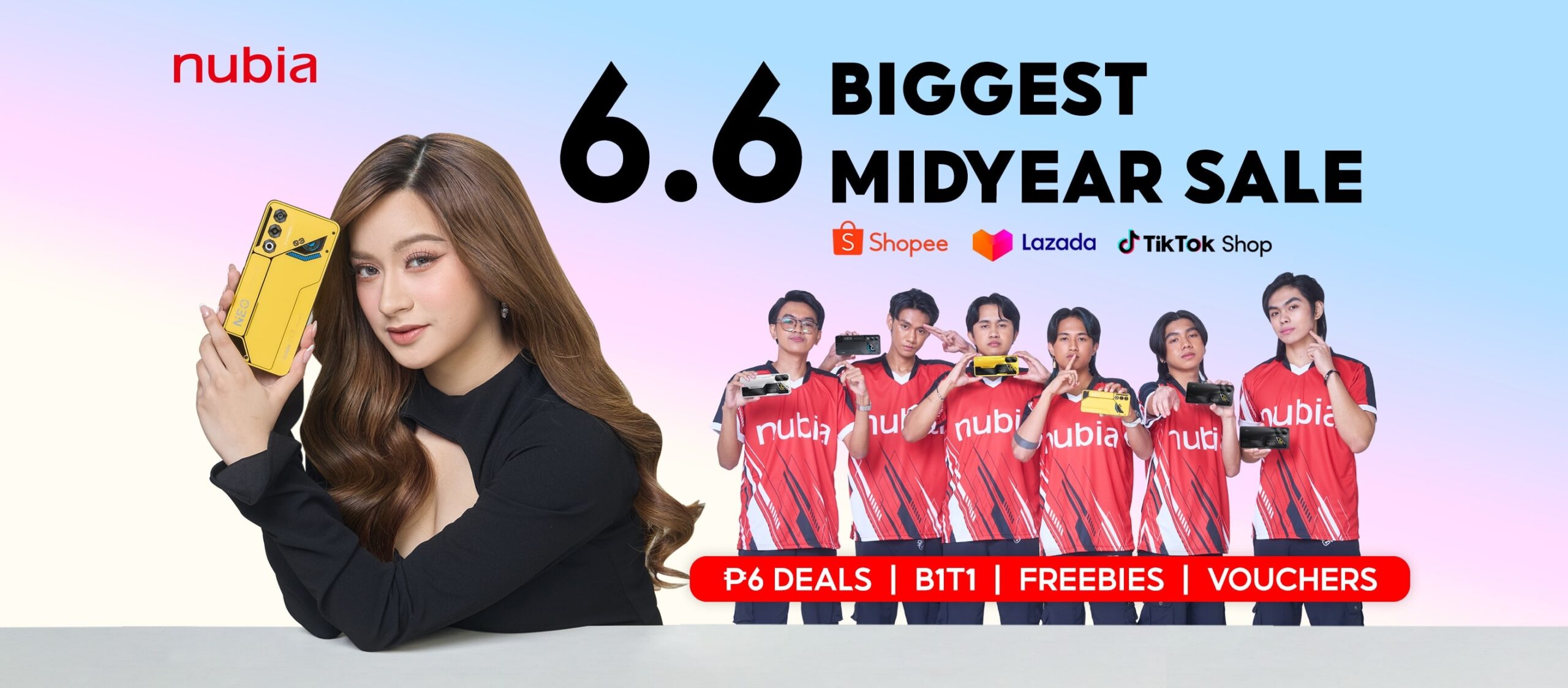 Check out nubia’s social media pages and find out where to watch ONIC PH and more of your favorite influencers’ live shopping online events