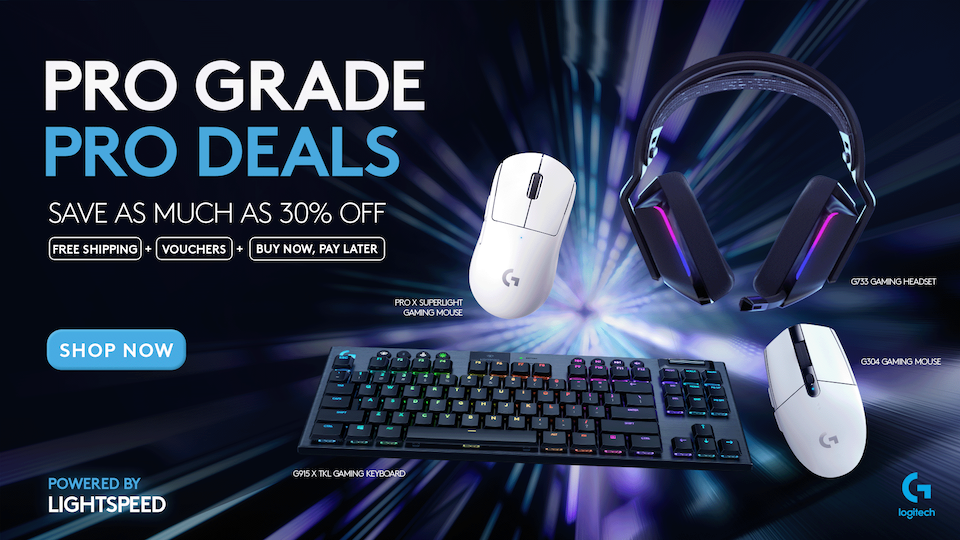Poster showing how you can win big discounts on premium Logitech gear at Lazada’s 6.6 Super Wow Sale!