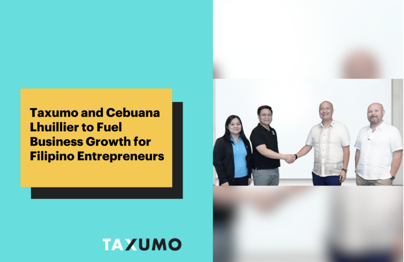 Officers of Taxumo and Cebuana Lhuillier as they forge a new fintech alliance to empower Filipino entrepreneurs