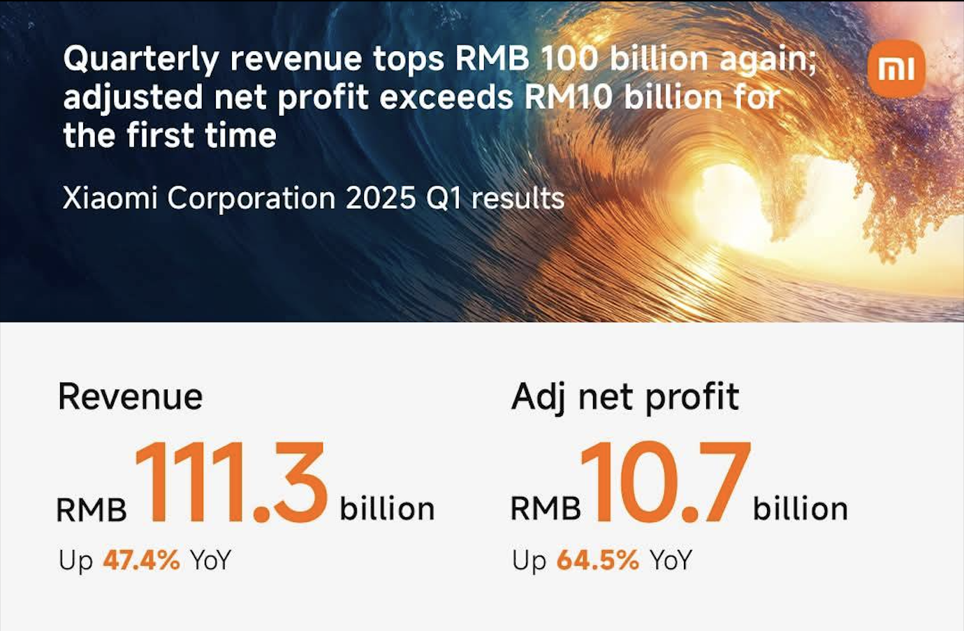 Xiaomi Main KV showing revenue for Q1