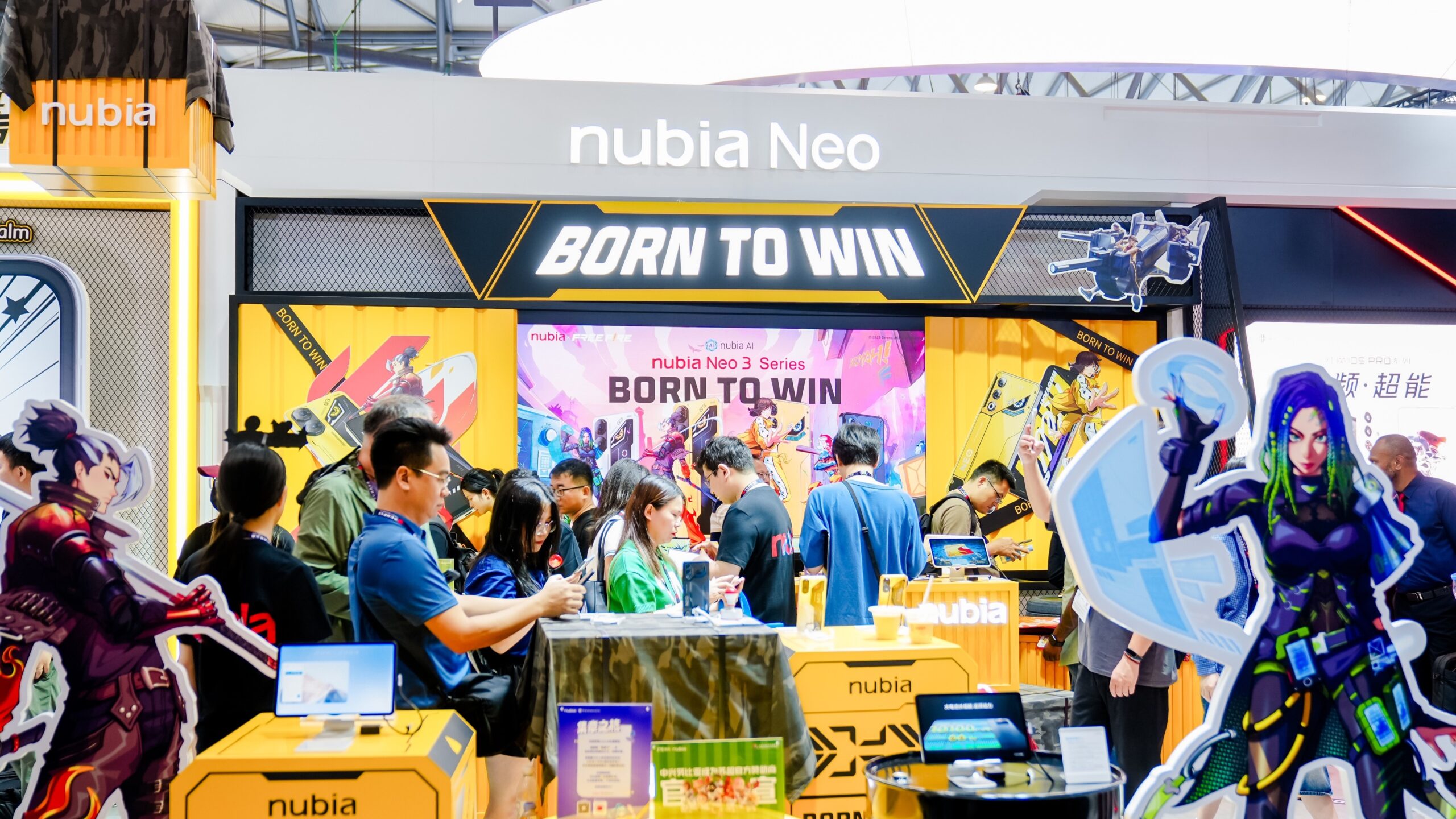 Booth setup as ZTE champions AI+gaming innovations across its full-scenario intelligent ecosystem at MWC 2025