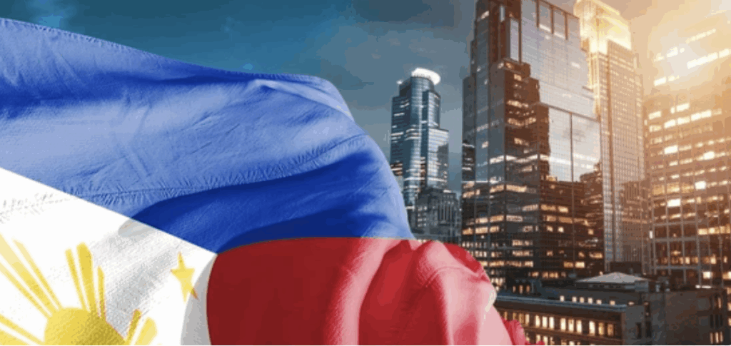Photo of PH flag and tall buildings to illustrate the BSP's new property price index