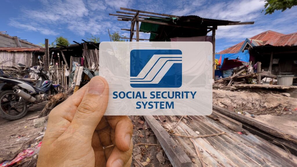 Image of an SSS card amid wreckage from the typhoon as the Philippines leans on fintech for real-time disaster response