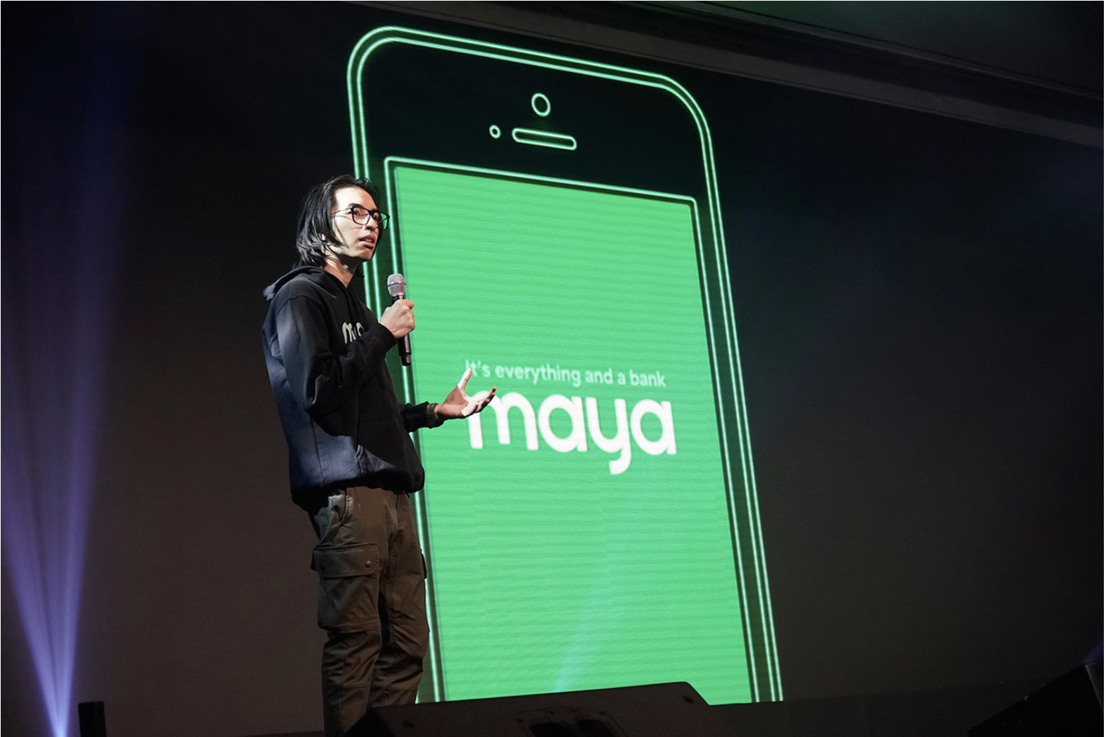 Pepe Torres, Maya Group Chief Marketing Officer, speaks during the launch of one their award-winning programs