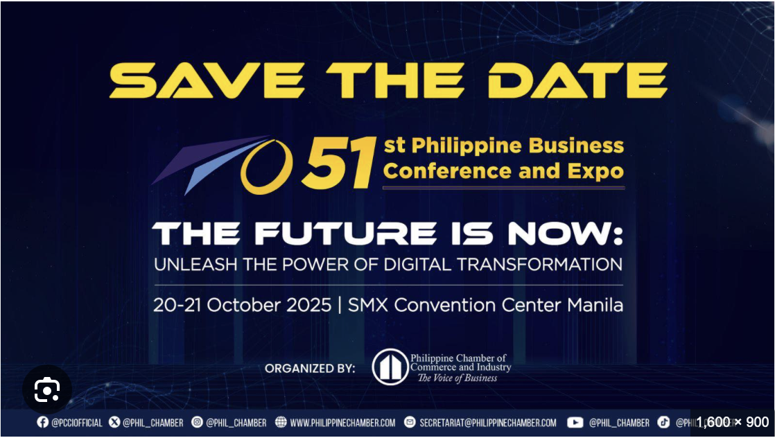 A "Save the Date" poster for PCCI championing digital transformation