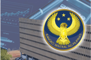 Logo of the BSP on top of a building as the central bank is set to put a stop to digital bank license applications in PH by Dec. 2025