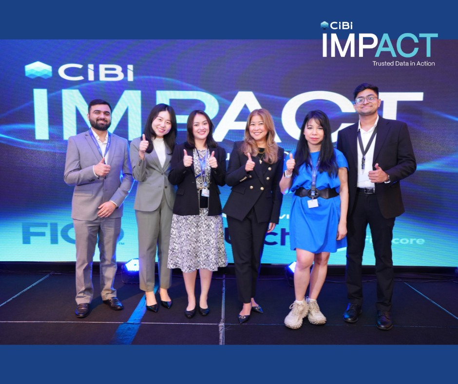 CIBI's Pia Arellano (4th from left) together with the other speakers at the CIBI Impact 2025: Trusted Data in Action event