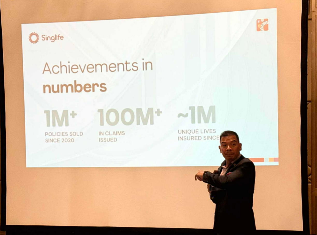 Lester Cruz, CEO of Singlife Philippines, while presenting the company's latest achievements