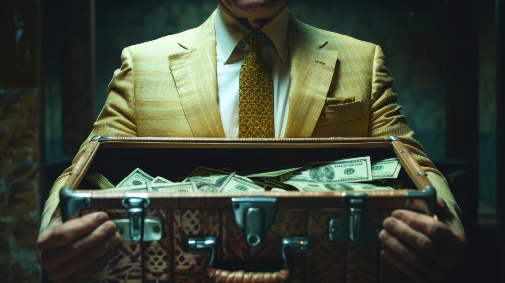view man handling money funds wealth prosperity