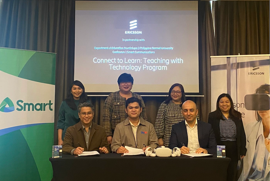Ericsson executives led by its country manager in the Philippines, Mr. Arda Cetiner (3rd from left) together with officials from Smart and DepEd during the launch of Ericsson's Connect to Learn: Teaching with Technology program.