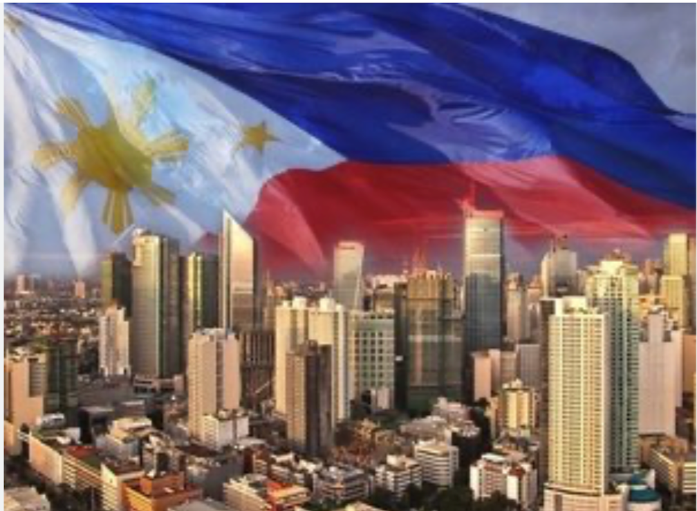 To show FDI's effects on inflation, we see here an image of the Philippine flag and buildings below