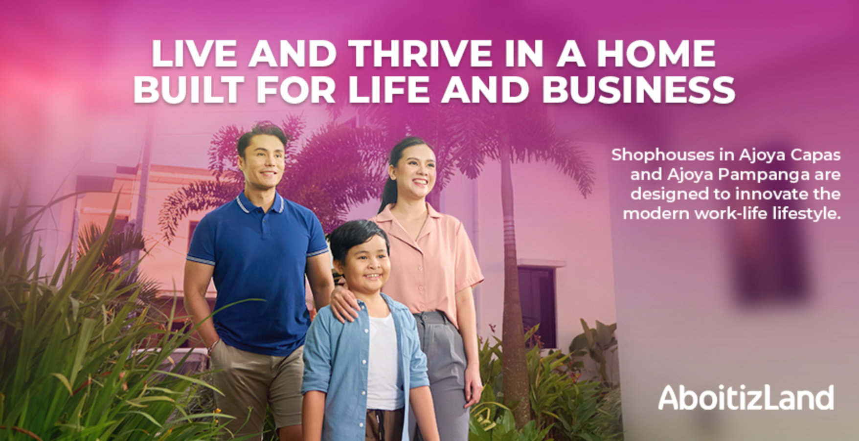 A happy family that's about to own a house built by Aboitiz Land