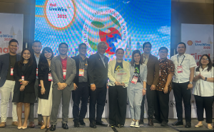 AgriDOM executives, led by Jennifer Joy Subang (8th from left), join Shell Pilipinas Corporation officials, led by Sebastian Quiñones (7th from left), during the awarding ceremony of Shell LiveWire 2025.