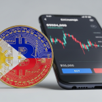 Bitcoin and a mobile phone being used for crypto trading to show the BSP's top Cryptocurrency Exchanges in the Philippines