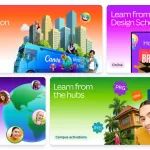 Poster showing colorful art works made using Canva as the company launches global world tour to empower over 1 million creators, businesses, and educators