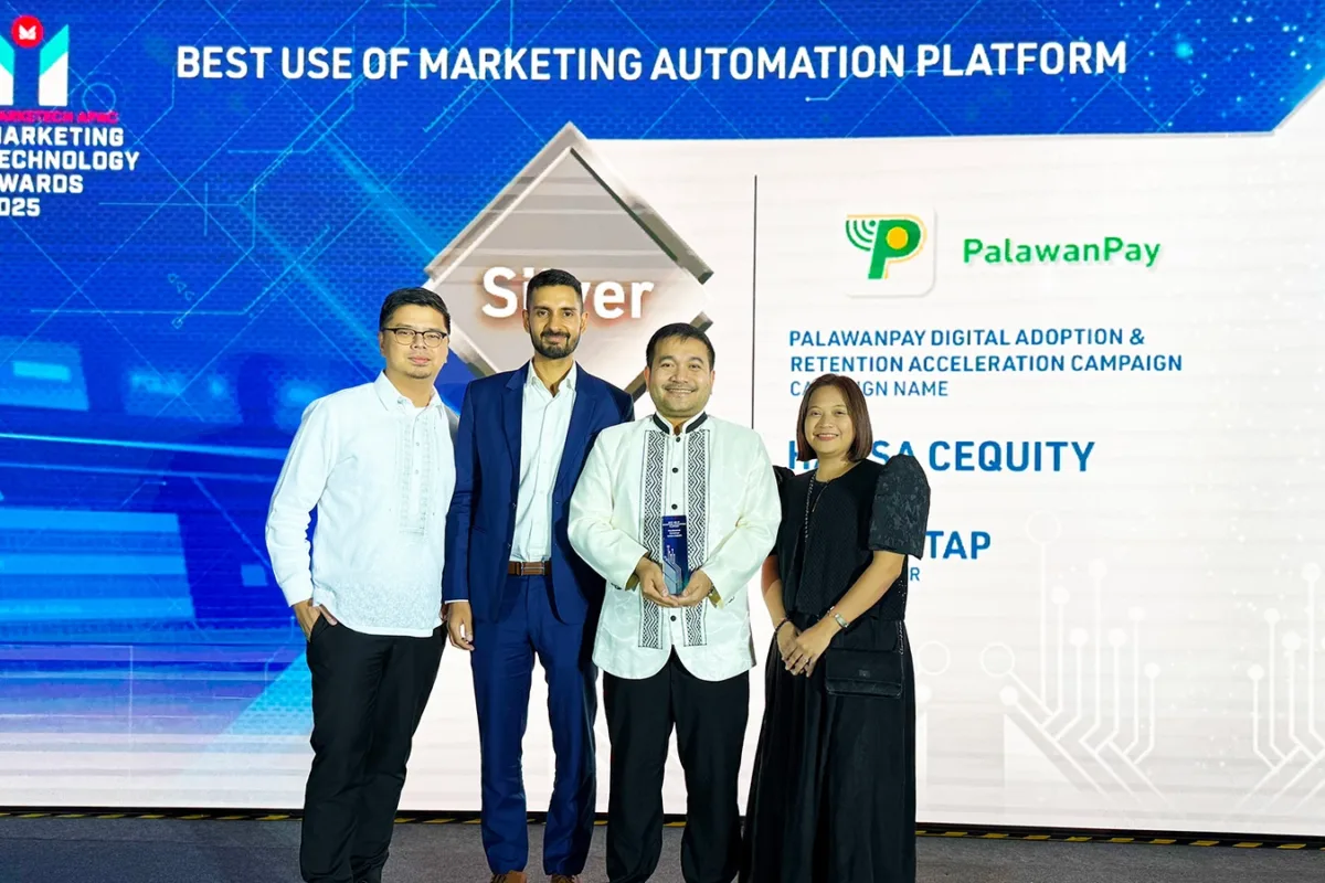 Key executives of Palawan Group of Companies strike a pose after winning at MarkeTech Asia Awards 2025