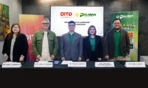 Executives of Palawan Group and PalawanPay sign a MOA with DITO as the company offers load distribution across its 3,500+ branches via the app