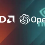 Logo of AMD and OpenAI as they forge a multi-billion-dollar alliance