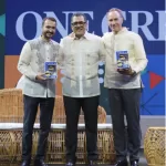 Photo shows AXA International Markets CEO Hassan El-Shabrawishi, AXA Philippines CEO Ayman Kandil, and AXA Group CEO Thomas Buberl
