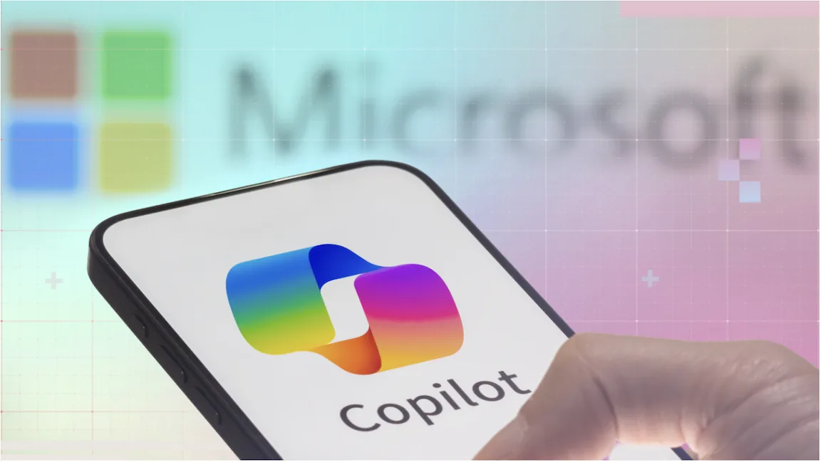 Image of a hand holding a mobile phone with the Microsoft Copilot app as the tech compamy unveils human-centered AI in it latest Copilot fall release