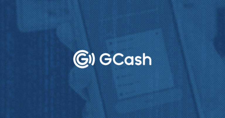 Logo of GCash in blue background