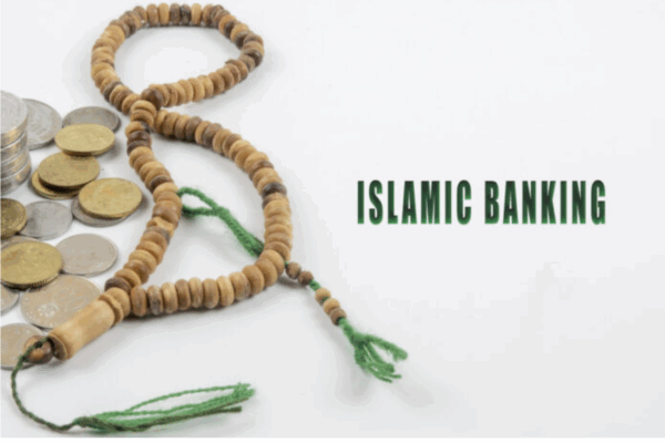 A rosary, some coins and the words "Islamic Banking" which BSP supports