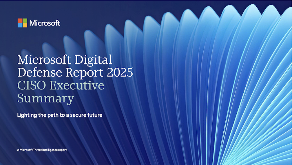Cover page of latest Microsoft Digital Defense Report says extortion and ransomware driving over half of cyberattacks