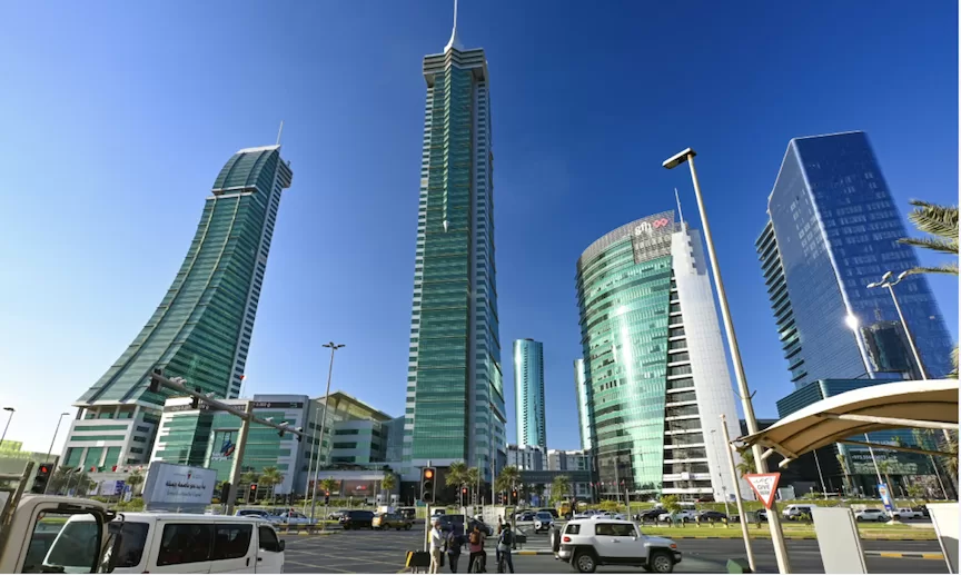 High rise buildings showing a unit of PNB in Bahrain, which is set to be shut down soon due to restructuring