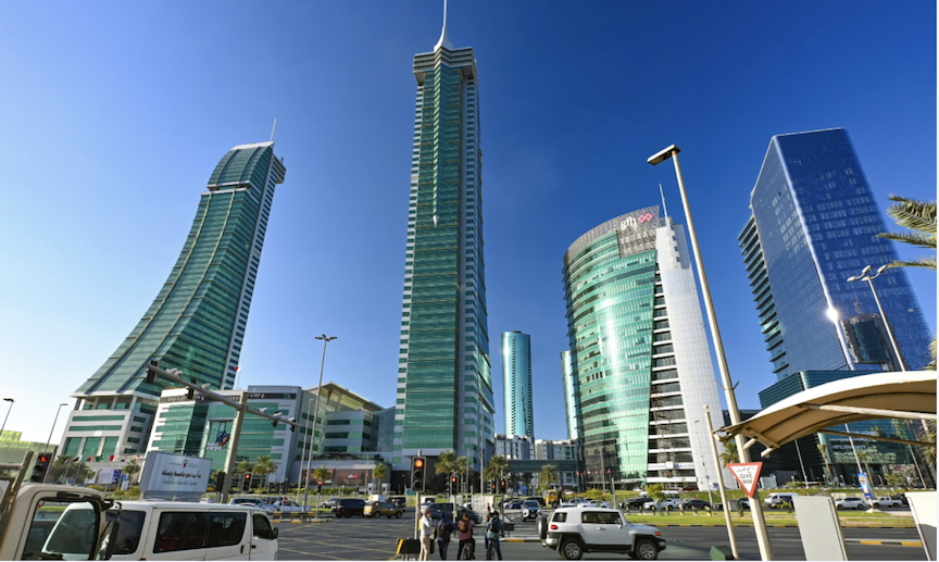 High rise buildings showing a unit of PNB in Bahrain, which is set to be shut down soon due to restructuring