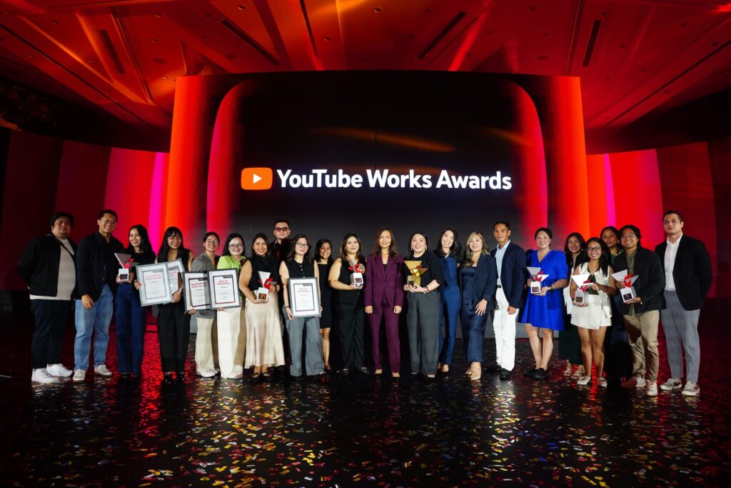The full slate of winners and runners up of the 2025 YouTube Works Awards PH