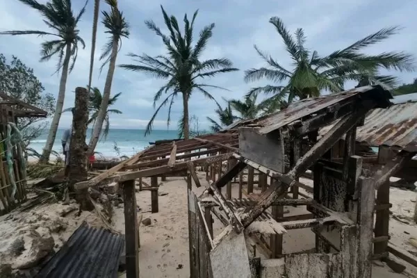 Houses torn, trees losing their leaves as the BSP ramps up financial support amid Typhoon Opong’s devastation