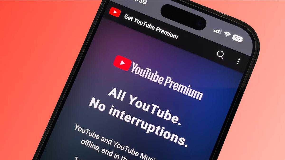 A mobile phone with YouTube Premium Lite app, which offers affordable ad-free viewing to help expand the Filipinos' digital experience