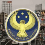 Logo of the BSP on top of buildings as the central bank announces steady inflation, robust reserves, and growing money supply signal economic stability in PH