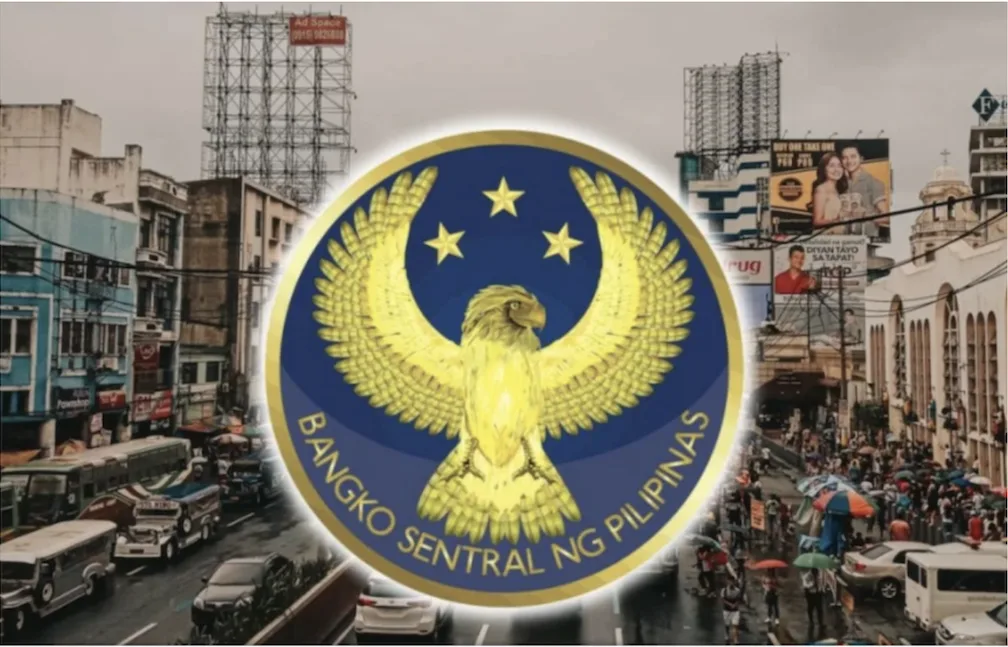 Logo of the BSP on top of buildings as the central bank announces steady inflation, robust reserves, and growing money supply signal economic stability in PH