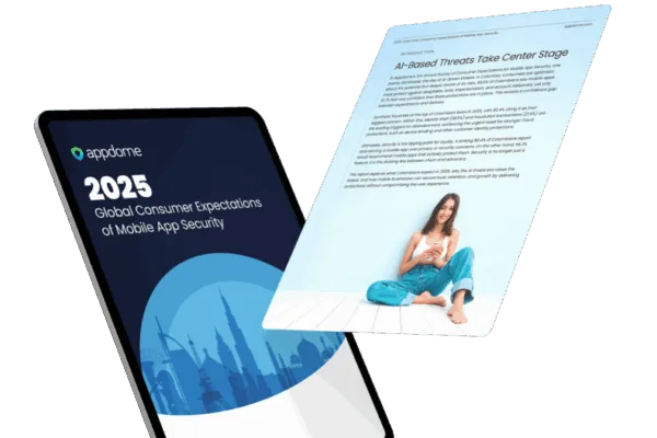 Image of a tablet and a document with a girl's photo used to illustrate Appdome's report saying that AI-driven mobile fraud fuels consumer fears ahead of holiday shopping surge