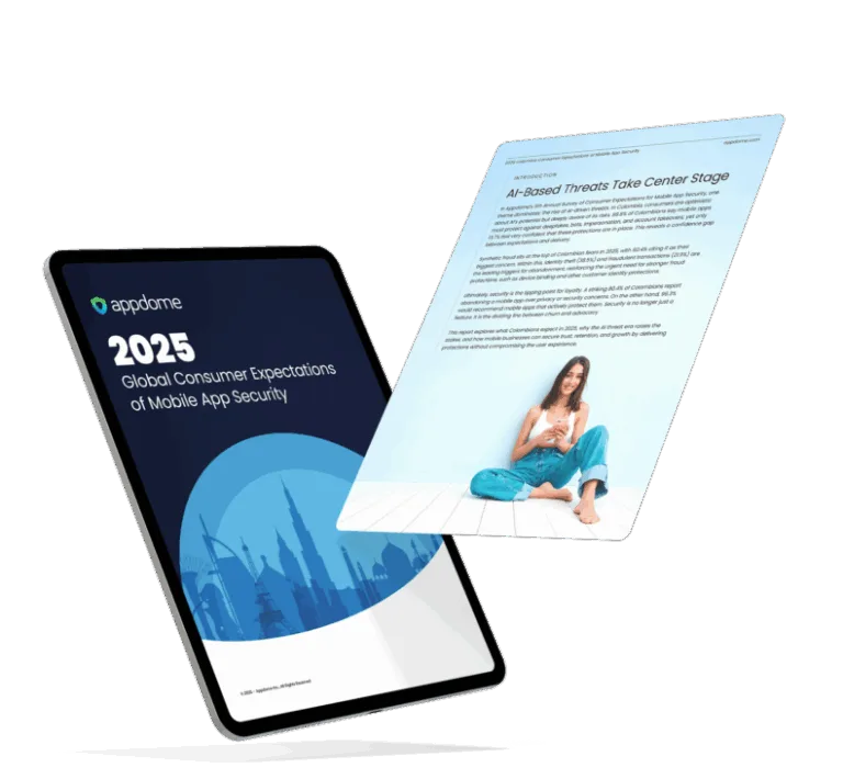 Image of a tablet and a document with a girl's photo used to illustrate Appdome's report saying that AI-driven mobile fraud fuels consumer fears ahead of holiday shopping surge