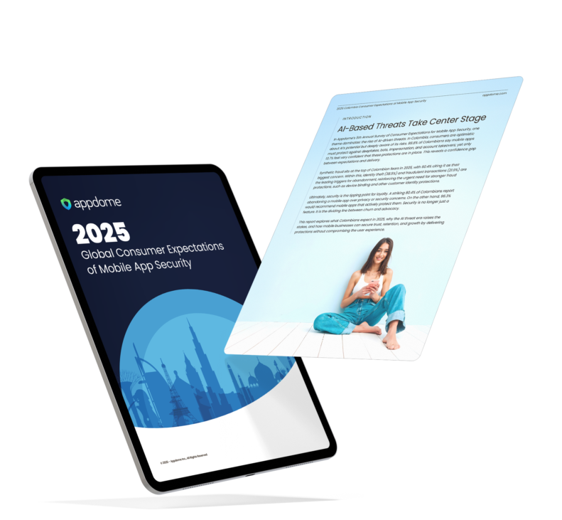 Image of a tablet and a document with a girl's photo used to illustrate Appdome's report saying that AI-driven mobile fraud fuels consumer fears ahead of holiday shopping surge
