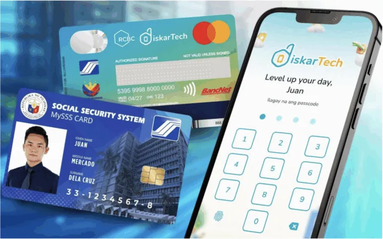 Image of a mobile phone and 2 IDs as SSS and RCBC launch a digital microloan package to expand fast, low-cost financing for workers