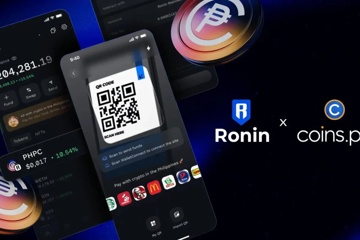 Logo of Ronin and Coins.ph as the two companies form a tie-up to promote Stablecoin