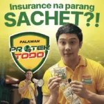 A man in yellow short holding sachets as Palawan ProtekTODO makes financial protection an affordable gift for every Filipino