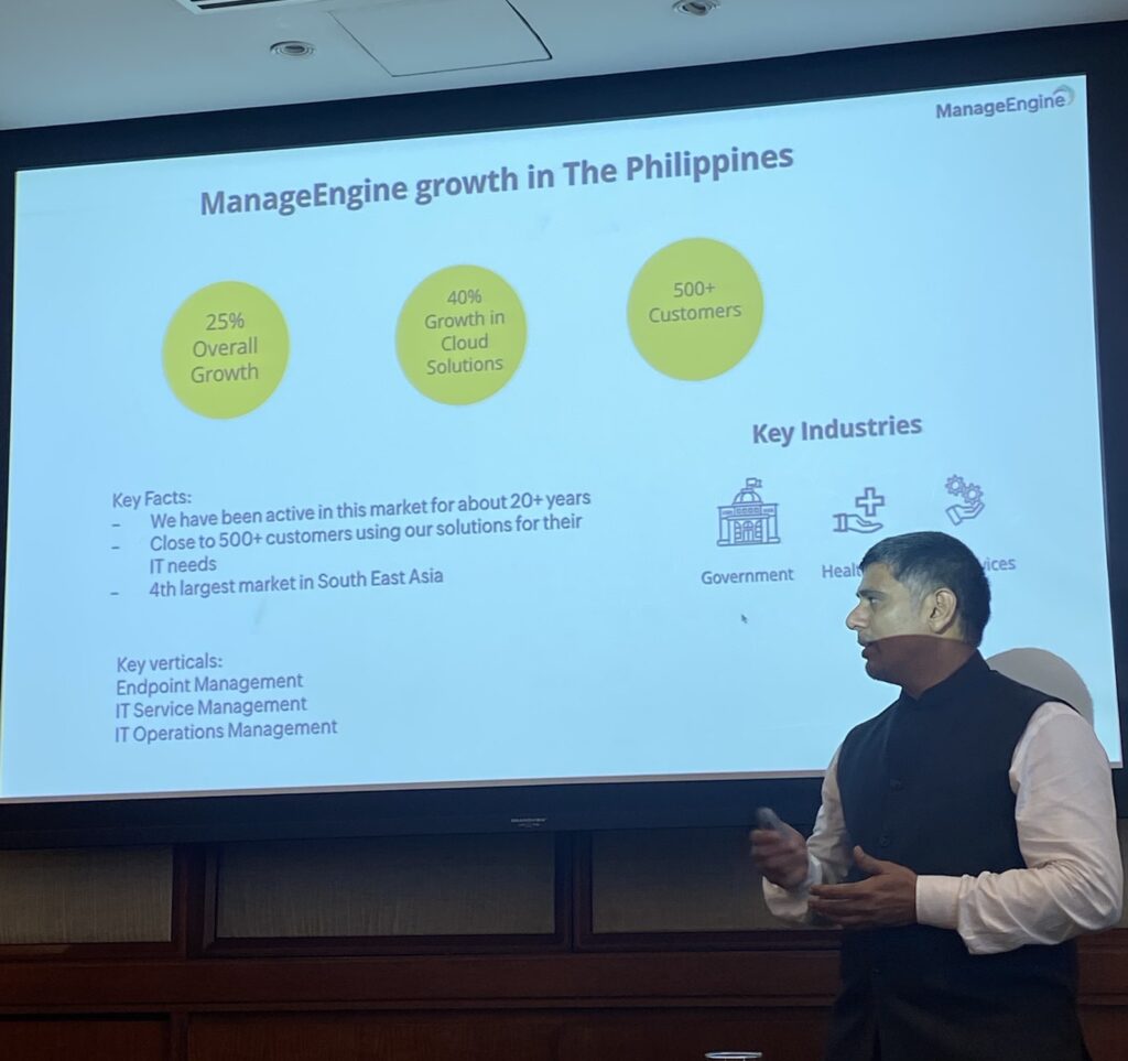 Regional Vice President – Asia Pacific, Arun Kumar discussion of ManageEngine growth in the Philippines