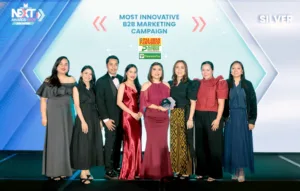 Executives of Palawan Group strike a pose after winning silver at NEXT Awards Asia-Pacific 2025