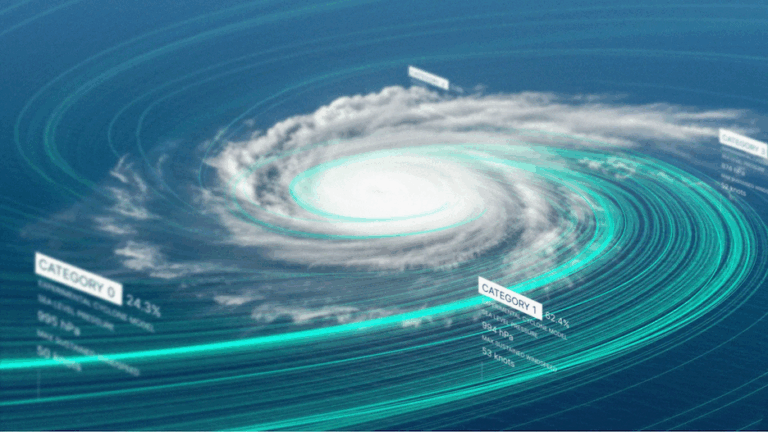 Satellite image of an incoming typhoon as Google’s AI weather models now supports enhanced typhoon forecasting in PH